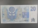 20 Kč 1994 s. B 03 proužek vlevo, Baj. CZ 10b, Pi. 10b