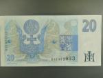 20 Kč 1994 s. B 15 proužek vlevo, Baj. CZ 10b, Pi. 10b