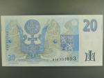 20 Kč 1994 s. B 19 proužek vlevo, Baj. CZ 10b, Pi. 10b