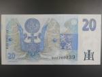 20 Kč 1994 s. B 23 proužek vlevo, Baj. CZ 10b, Pi. 10b