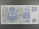 20 Kč 1994 s. B 26 proužek vlevo, Baj. CZ 10b, Pi. 10b