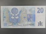 20 Kč 1994 s. B 35 proužek vlevo, Baj. CZ 10b, Pi. 10b