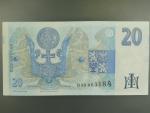 20 Kč 1994 s. B 39 proužek vlevo, Baj. CZ 10b, Pi. 10b