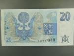 20 Kč 1994 s. B 43 proužek vlevo, Baj. CZ 10b, Pi. 10b