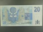 20 Kč 1994 s. B 50 proužek vlevo, Baj. CZ 10b, Pi. 10b
