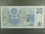 20 Kč 1994 s. B 52 proužek vlevo, Baj. CZ 10b, Pi. 10b