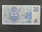 20 Kč 1994 s. B 14 proužek vpravo, Baj. CZ 10a, Pi. 10a