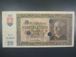 20 Ks 15.9.1939 , serie Bc 4, perf. SPECIMEN + 4x otvor