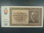 20 Ks 15.9.1939 serie Kj 70, perf. SPECIMEN