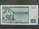 1000 Kč 25.5.1934, série B, 1x perf. SPECIMEN