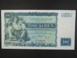 1000 Kč 25.5.1934, série G, 1x perf. SPECIMEN