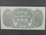 100 K 1944 série OB, číslovač 6b, perf. SPECIMEN, chybotisk 