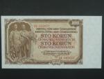 100 Kčs 1953 série CA, tiskárna Goznak Moskva, perf. 3md