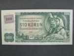 100 Kč 1961 s. G 40 I.vydání, kolek, Baj. CZ 1d, Pi. 1 