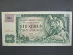 100 Kč 1961 s. M 22, kolek, Baj. CZ 1e, Pi. 1