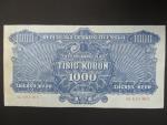 1000 K 1944 série AA, v dobrém stavu, výrobní vada - složka v papíru, Ba. 61, Pi. 50a