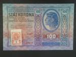 100 K 2.1.1912, Kolkovaná zoubkovaným kolkem, perf. ze tří stran