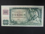100 Kč 1961 s. R 03, kolek, úzký číslovač 1a,  Baj. CZ 1b3, Pi. 1