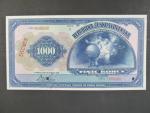 1000 Kč 15.4.1919, serie B anulát, přetisk SPECIMEN, číslovač 6-nul