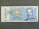 1000 Kč 1985/1993 série U 41, kolek tištěný