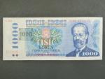 1000 Kč 1985/1993 série U 40, kolek tištěný