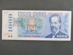 1000 Kč 1985/1993 série U 38, kolek tištěný