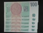 100 Kč 1997 s. H - 5ks bankovek se stejným číslem, ale jinou sérií