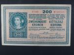 200 K 27.10.1918, serie B 1001, s potiskem na R