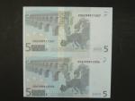 dvoupáska, 5 Euro 2002 s.X, Německo, podpis Willema F. Duisenberga, P010 tiskárna  Giesecke a Devrient, Německo, svislá dvoupáska