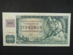 100 Kč 1961 s. R 18, kolek, úzký číslovač 1a