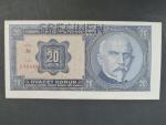 20 Kč 1.10.1926 sérieJg, perf. SPECIMEN