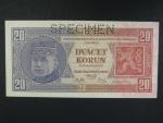 20 Kč 1.10.1926 série Sg, perf. SPECIMEN
