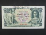 100 Kč 10.1.1931, serie Dc, III.vydání, perf. SPECIMEN
