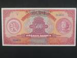 500 Kč 2.5.1929 série D, 1x perf. SPECIMEN