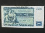 1000 Kč 25.5.1934, série B, 1x perf. SPECIMEN