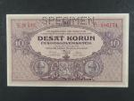 10 Kčs 2.1.1927 série N 192, perf. SPECIMEN