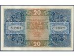 20 Kč 15.4.1919, serie P 001, 1x zlomený rožek jinak 0/0