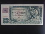 100 Kč 1961 s. R 83, kolek, široký číslovač 1c