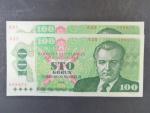 100 Kčs 1989 s. A 23 a A 25 se stejným číslem