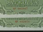 5 Kčs 1953, série AP, tiskárna Goznak Moskva, 2 ks, 1x výrazný posun číslovače doleva
