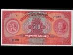 500 Kč 2.5.1929  série D, 1x perf. SPECIMEN