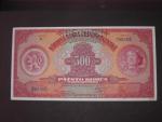 500 Kč 2.5.1929  série E, 1x perf. SPECIMEN
