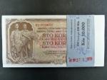 100 Kčs 1953 tiskárna STC Praha kompletní 100 ks balíček s původní bankovní páskou
