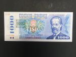 chybotisk, 1000 Kč 1985/1993 série U 34, kolek tištěný a posunutý tisk kolku doprava