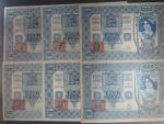 1000 K 2.1.1902, kolkované - sada 6-ti kusů všech typů kolků , typ A1 - A3 a B1 - B3, stav