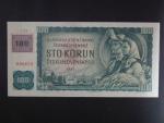 100 Kč 1961 s. C 14, kolek, vodoznaková výztuž na rubu