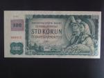 100 Kč 1961 s. C 63, kolek, vodoznaková výztuž na líci, chybotisk - posun obrazu o 5mm doprava