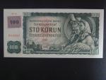 100 Kč 1961 s. M 06, kolek, Baj. CZ 1e, Pi. 1