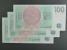 ČESKÁ REPUBLIKA (1993-2026) - 100 Kč 2018 série J  - 3x bankovka se stejným číslem, ale jinou sérií