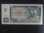 100 Sk/Kčs 1961 s. D 45, kolkovaná, vodoznaková výztuž na líci, Baj. SK 3a2, Pi. 17